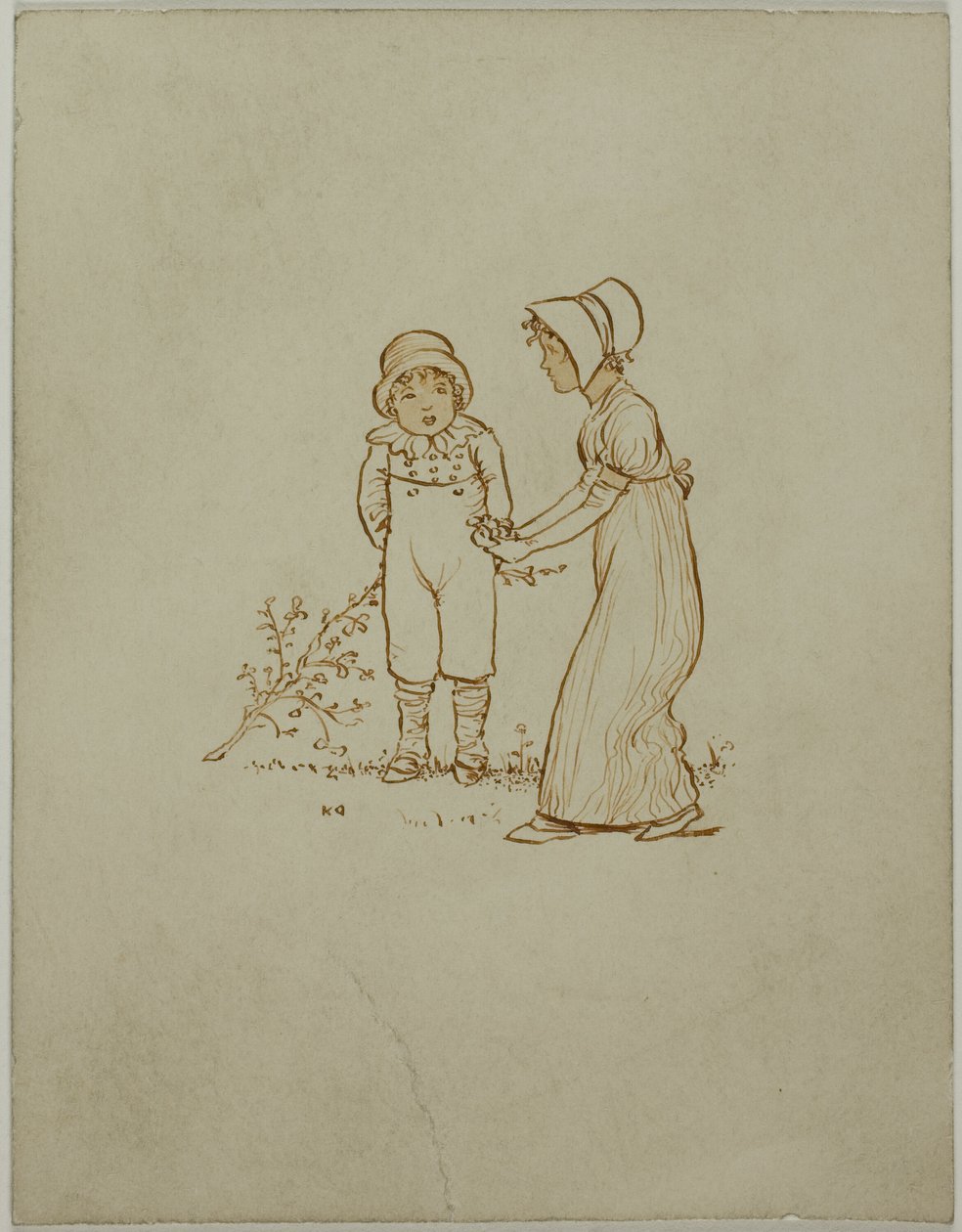 Kleiner Junge und Mädchen von Kate Greenaway