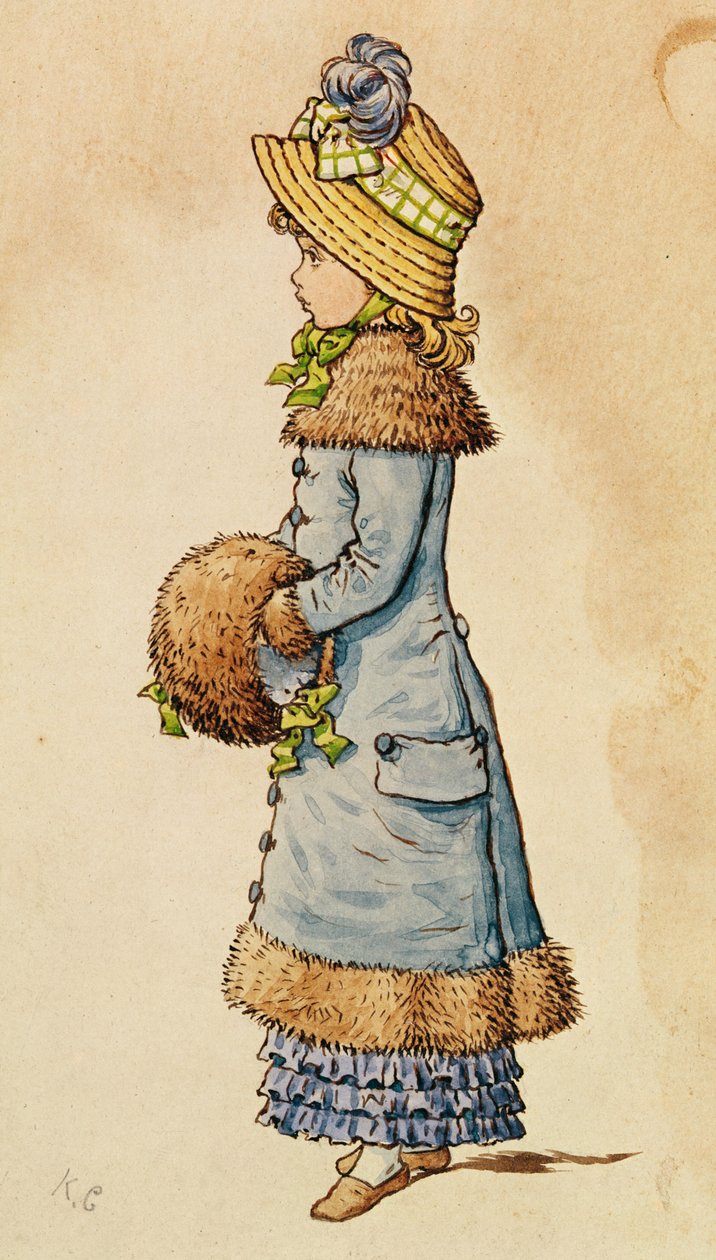 Sonntagsbeste - junges Mädchen in Blau von Kate Greenaway