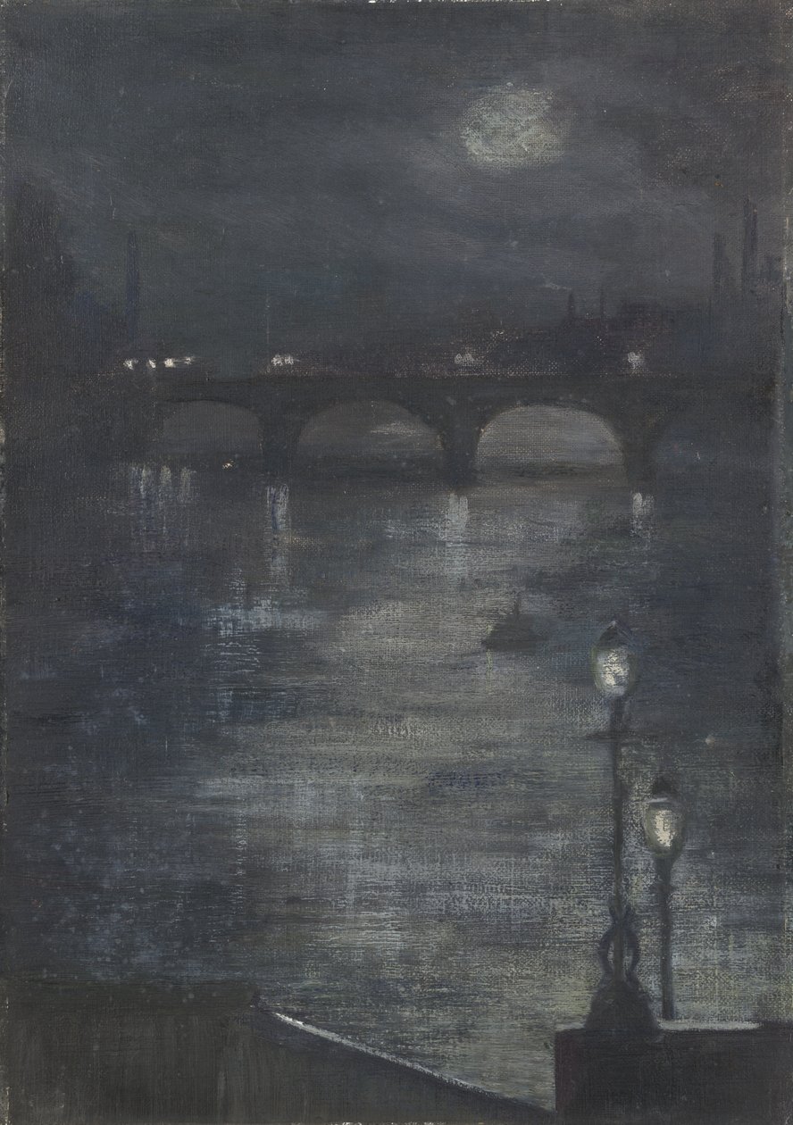 Mondlicht auf der Themse, London von Katherine Sophie Dreier