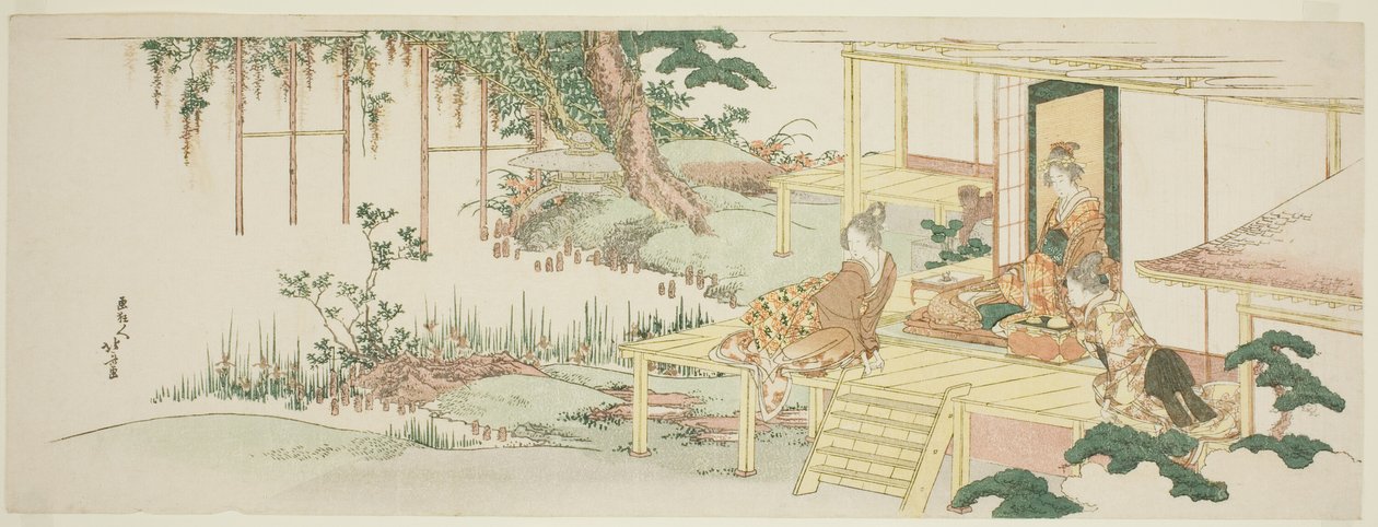 Bewunderung der Glyzinien von Katsushika Hokusai