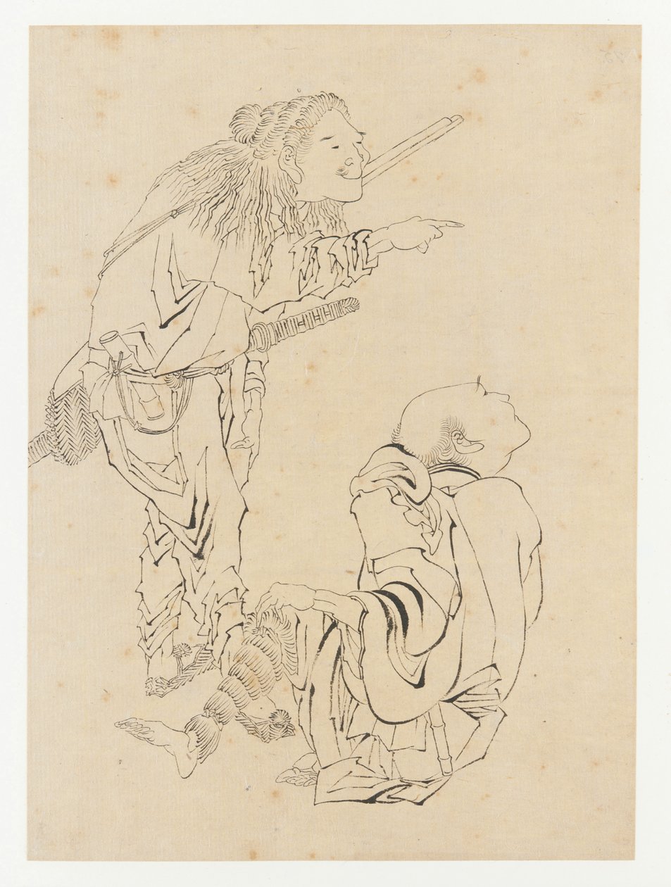 Zwei Jäger, Edo-Periode, 19. Jahrhundert von Katsushika Hokusai