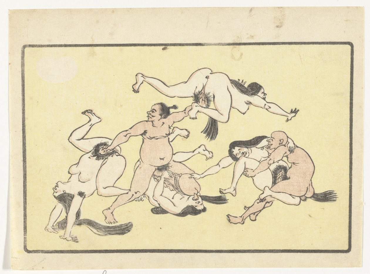 Orgie (Serie: Der große Schwanz) von Kawanabe Kyosai