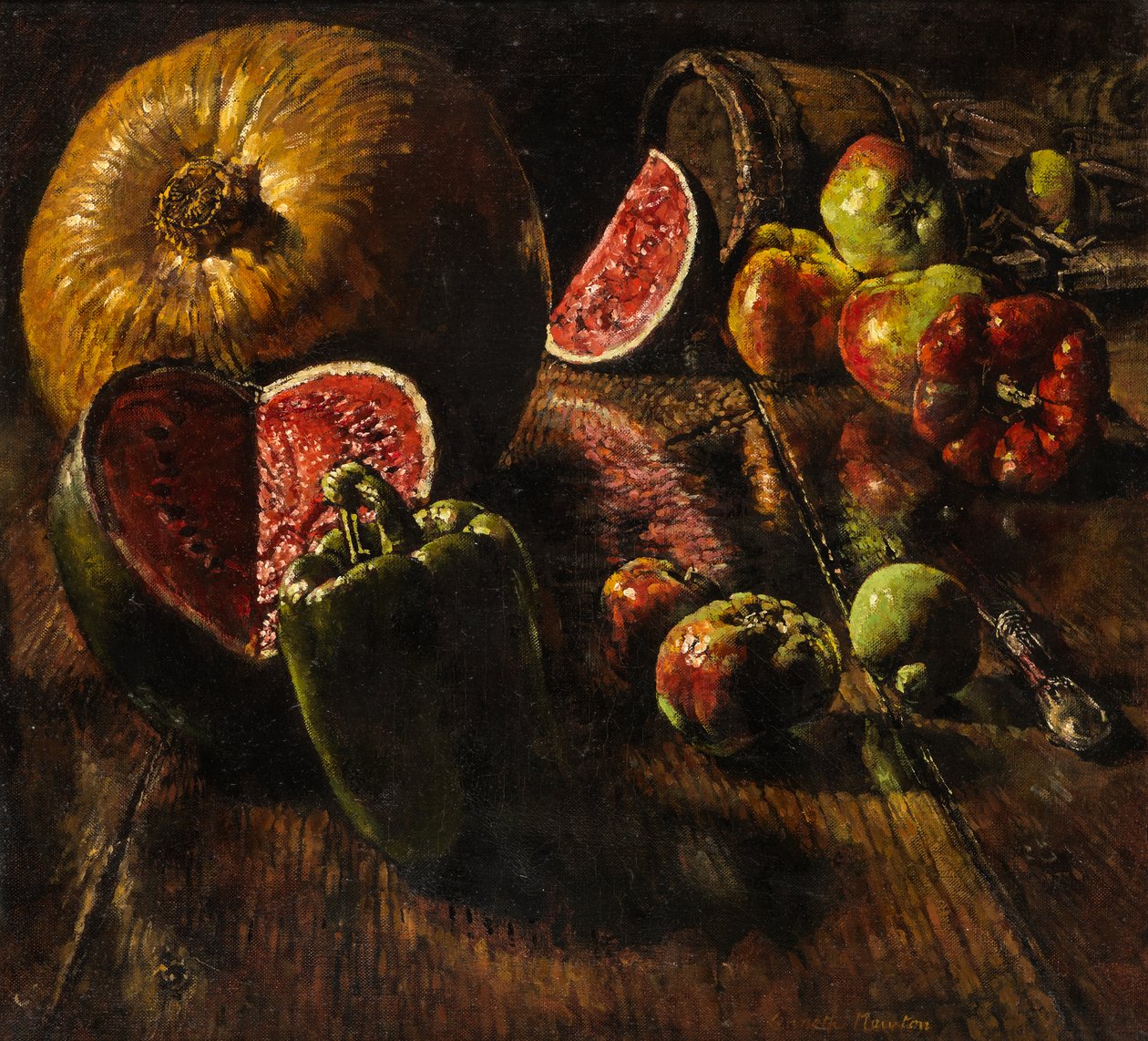 Geschnittene Melone und Kürbis von Kenneth Newton