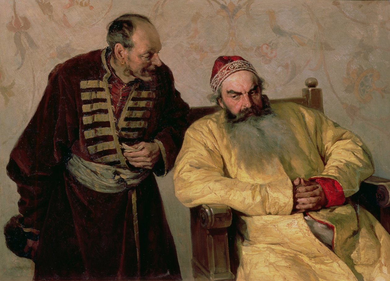 Zum Bojaren mit einer Denunziation, 1904 von Klavdiy Vasilievich Lebedev