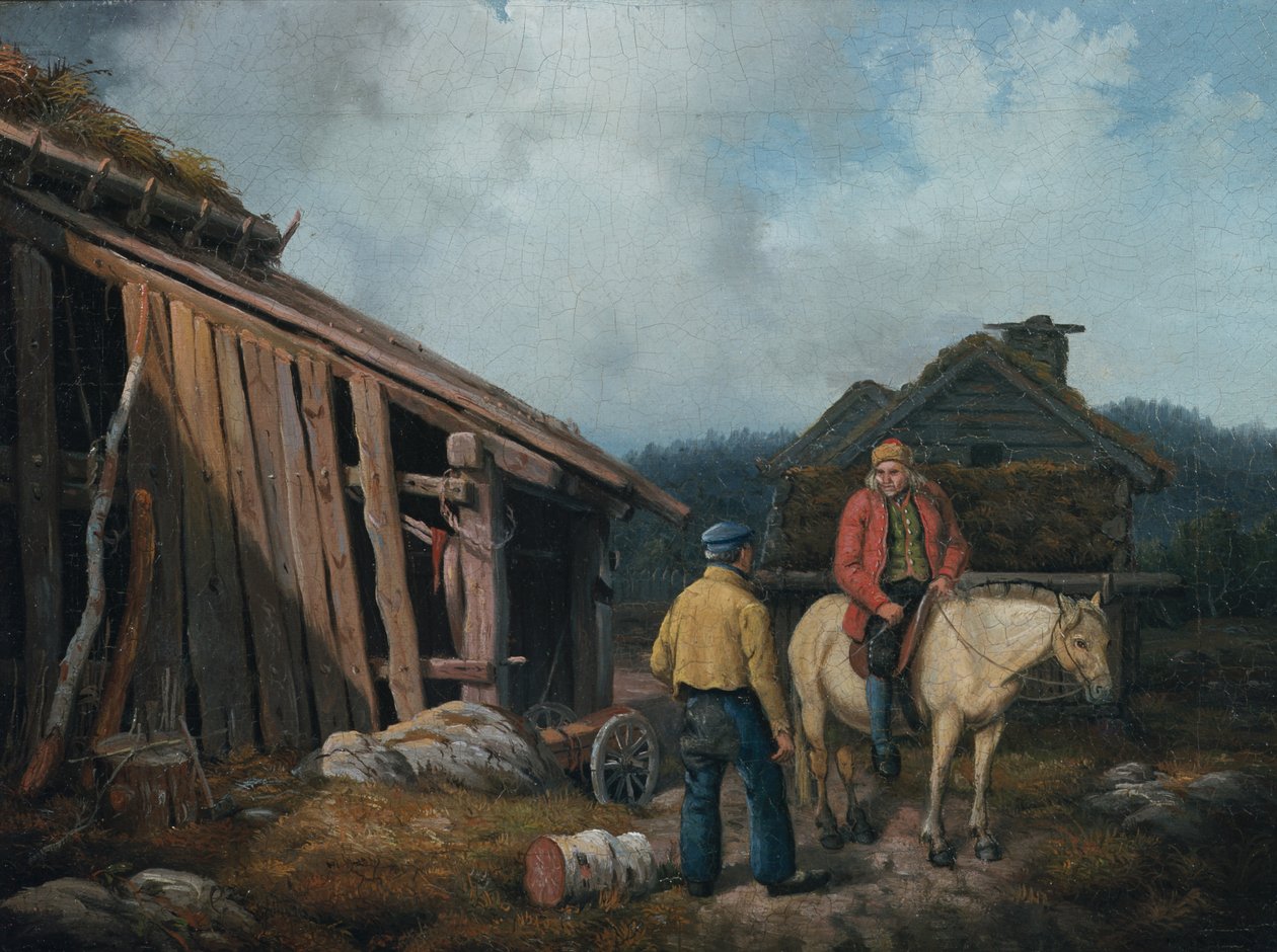 Mann auf einem Pferd von Knud Bergslien