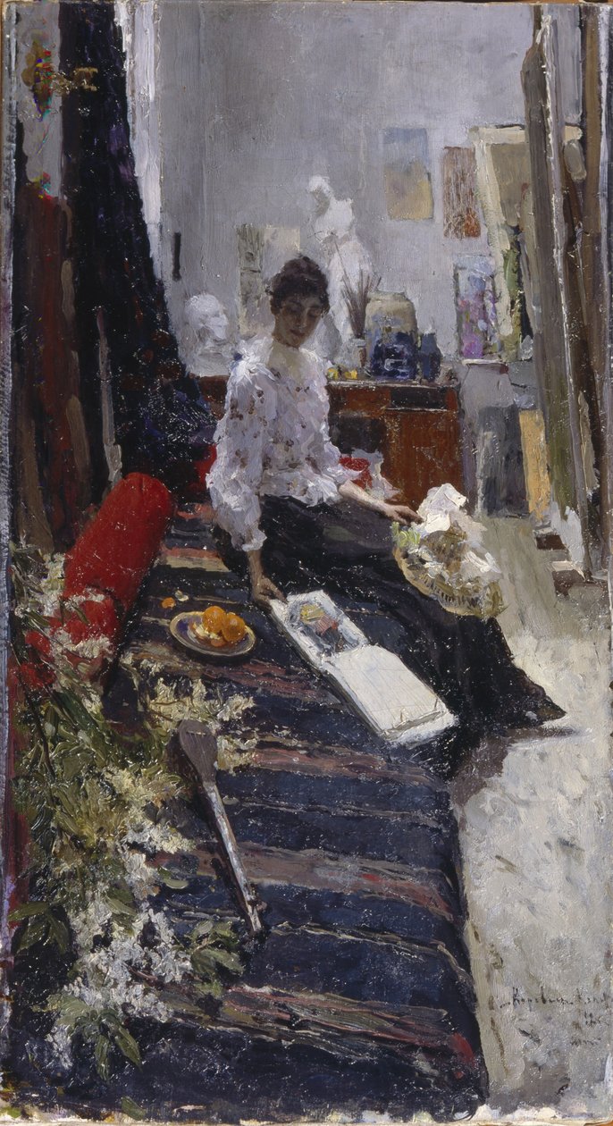 Im Atelier des Malers von Konstantin Alekseevich Korovin