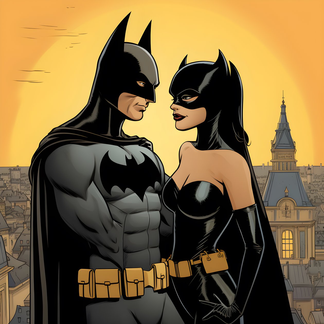 Batman und Catwoman von Kurt Heppke