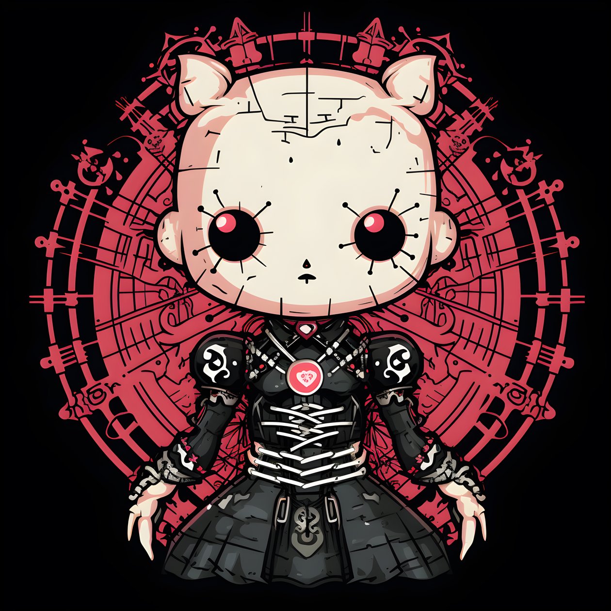 Hello Kitty als Pinhead Shirt Design von Kurt Heppke