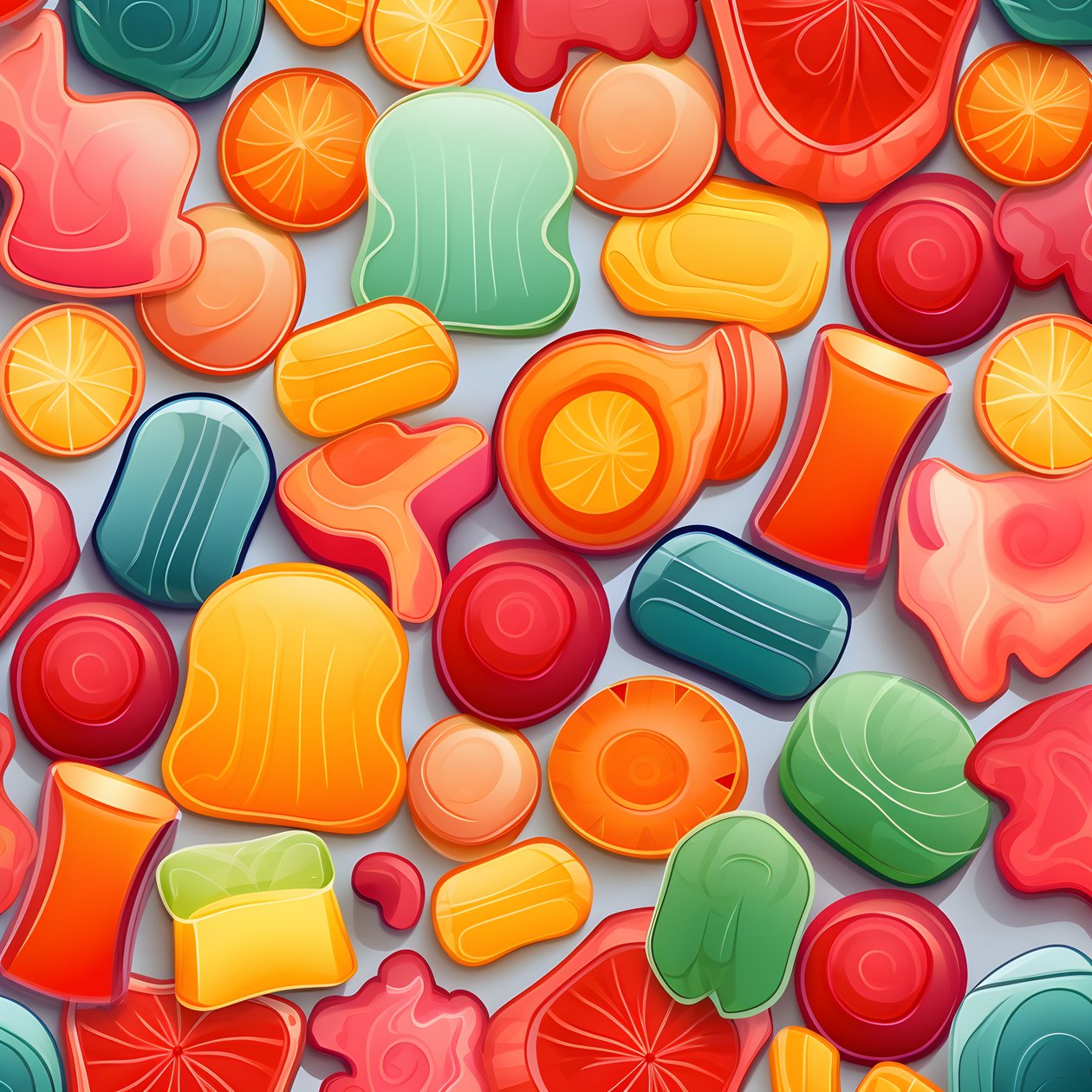 Muster von Geleebonbons 3 von Kurt Heppke