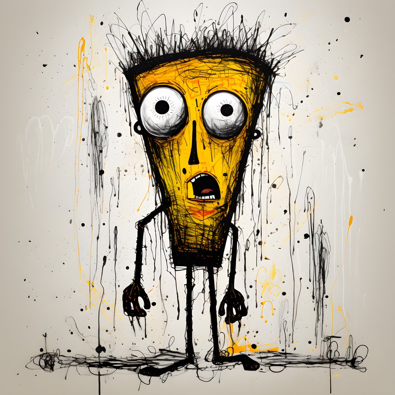 Gelbe Cartoonfigur von Kurt Heppke