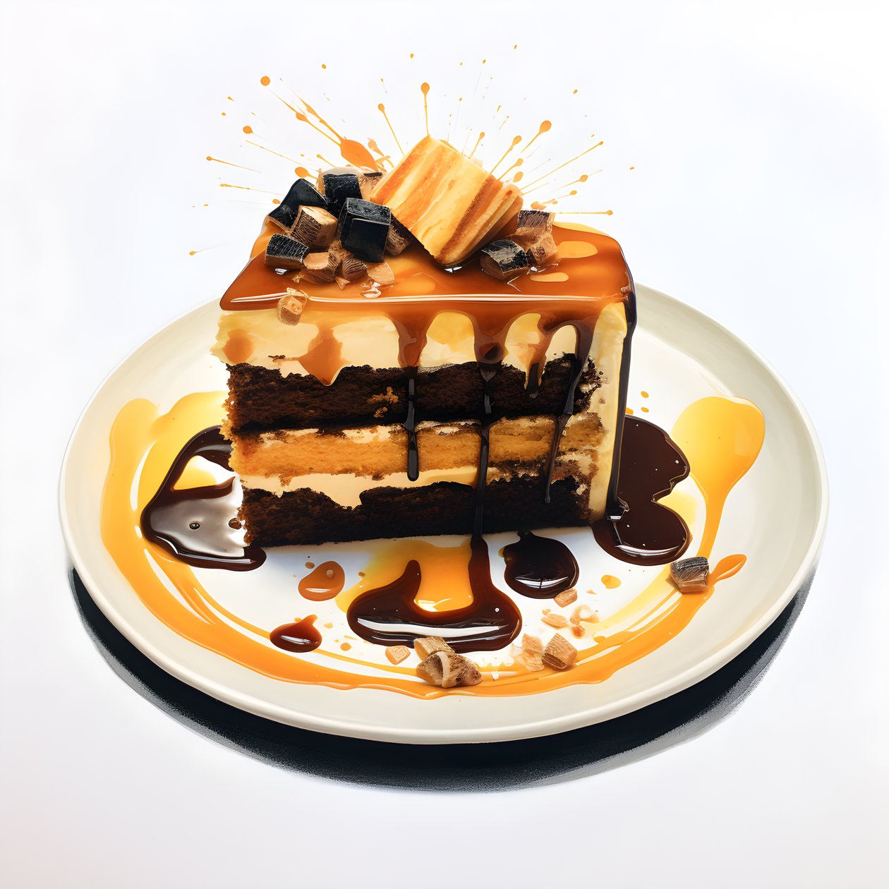 Schokolade Karamell Rhabarber Kuchen von Kurt Heppke
