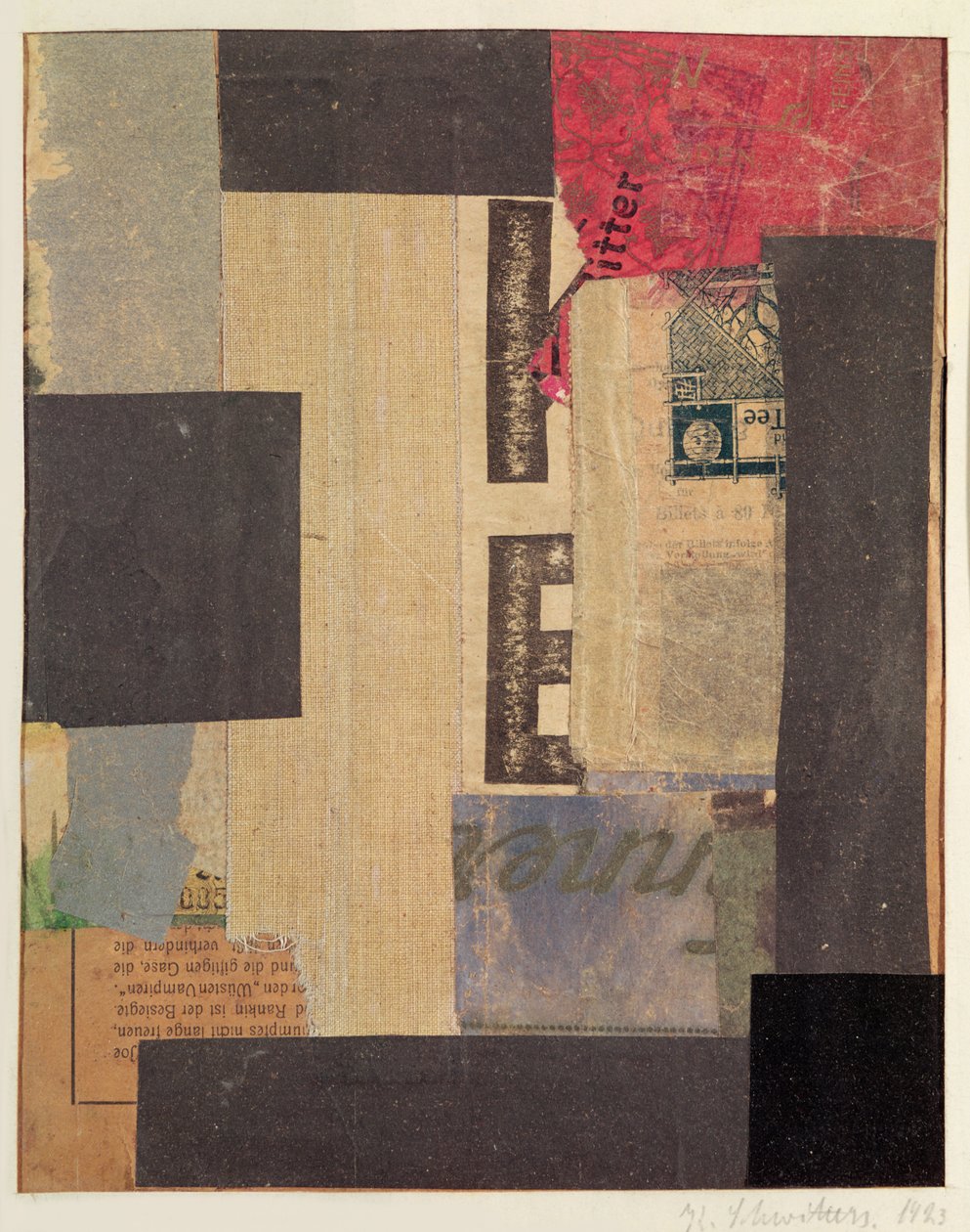 Collage, 1923 von Kurt Schwitters