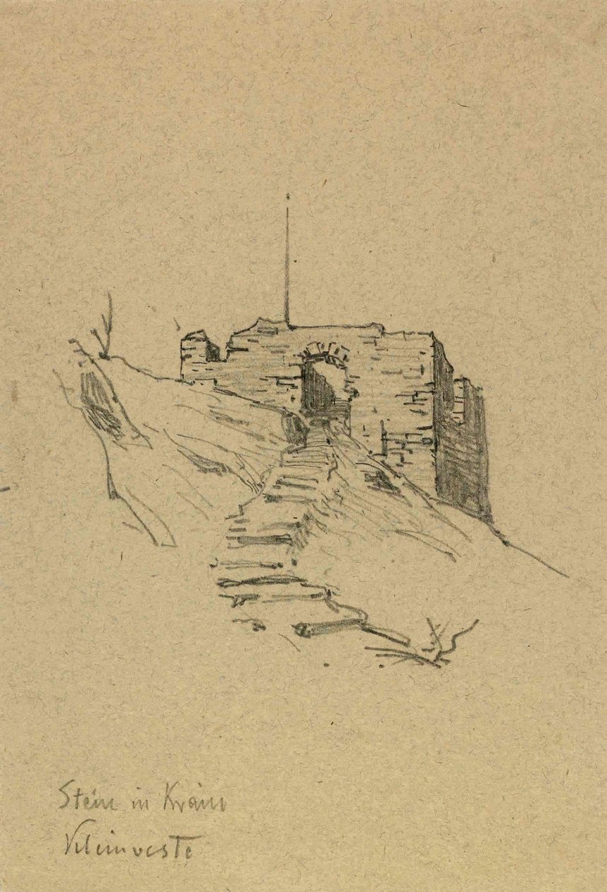 Ruinen der alten Burg in Kamnik von Ladislav Benesch