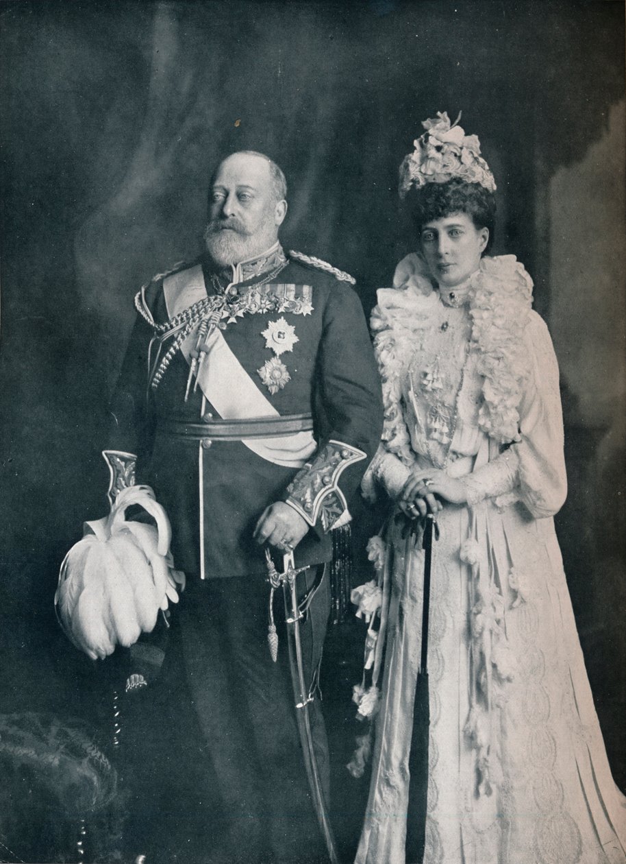 König Edward VII. mit Königin Alexandra, ca. 1908 1911 von Lafayette