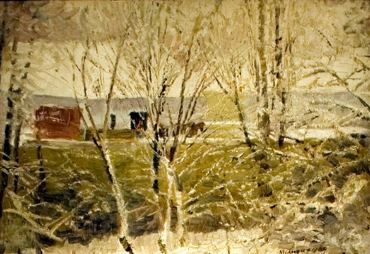 Erster Schnee von Laszlo Mednyanszky