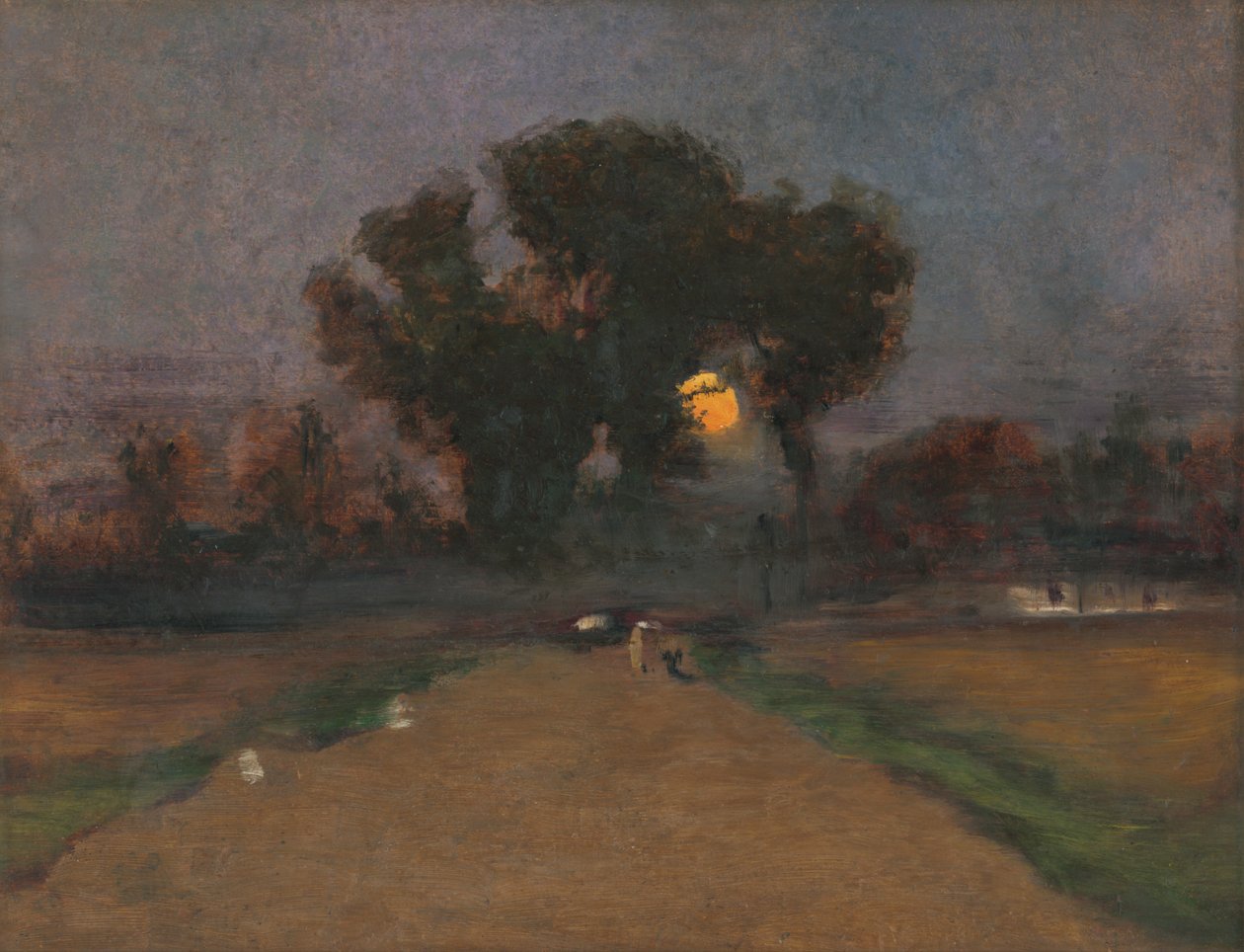 Landschaft mit untergehender Sonne, 1890-1900 von Laszlo Mednyanszky