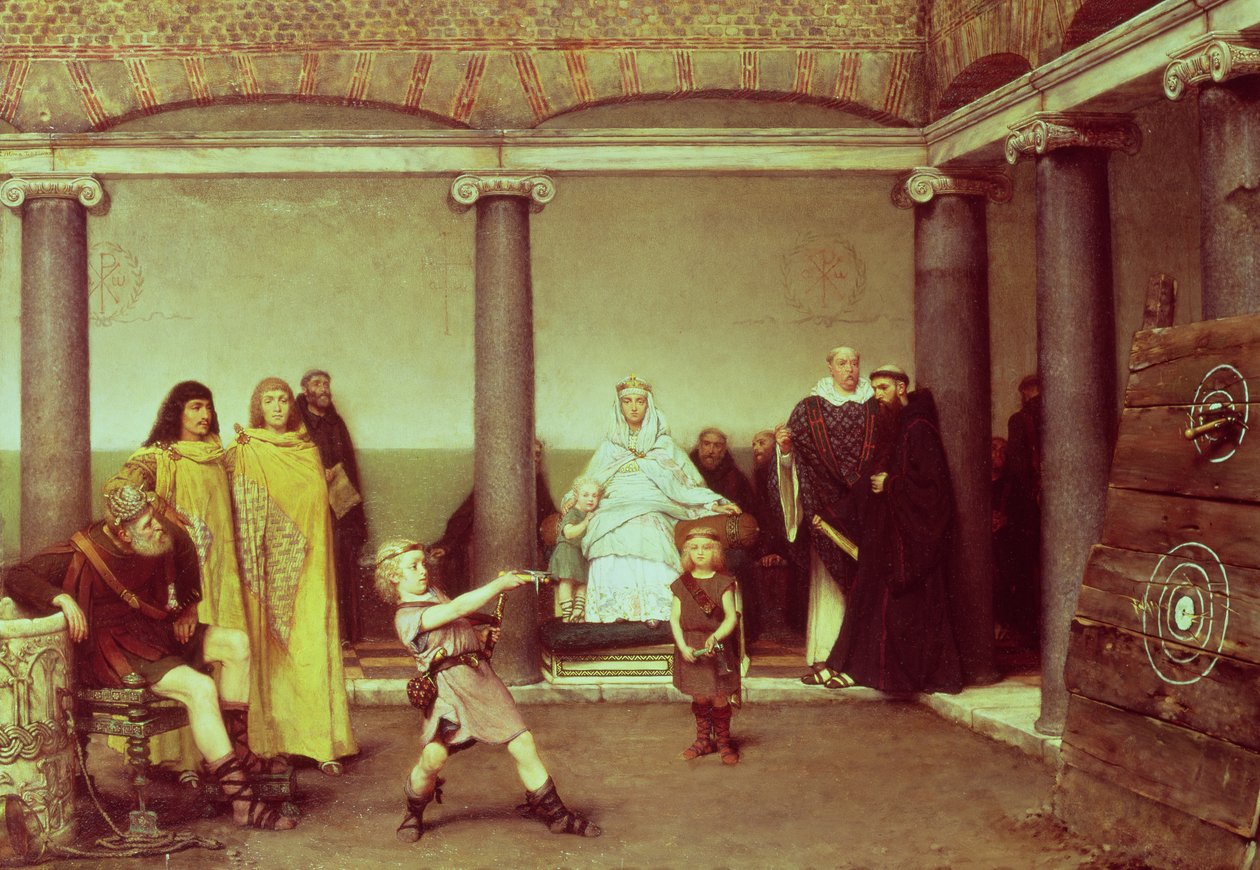 Die Erziehung der Kinder von Clothilde und Clovis, 1868 von Lawrence Alma Tadema