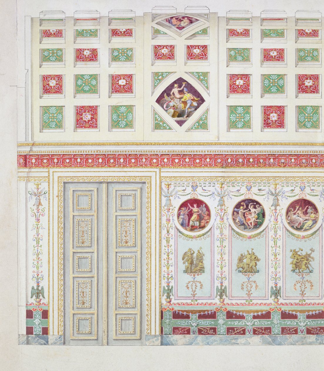 Entwurf für das Schreibzimmer von Ludwig I. in der Residenz in München, 1826 von Leo von Klenze