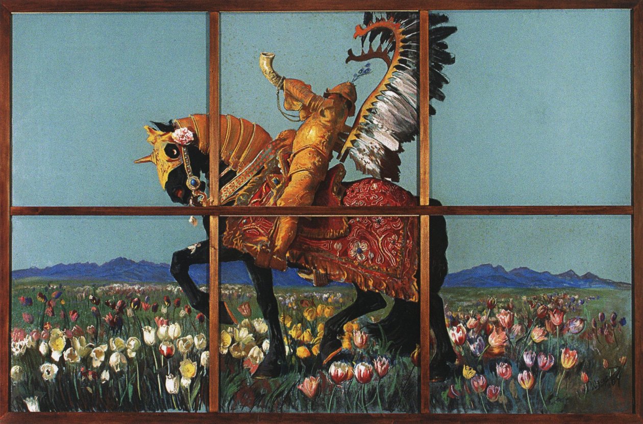 Ritter unter Blumen von Leon Wyczokowski