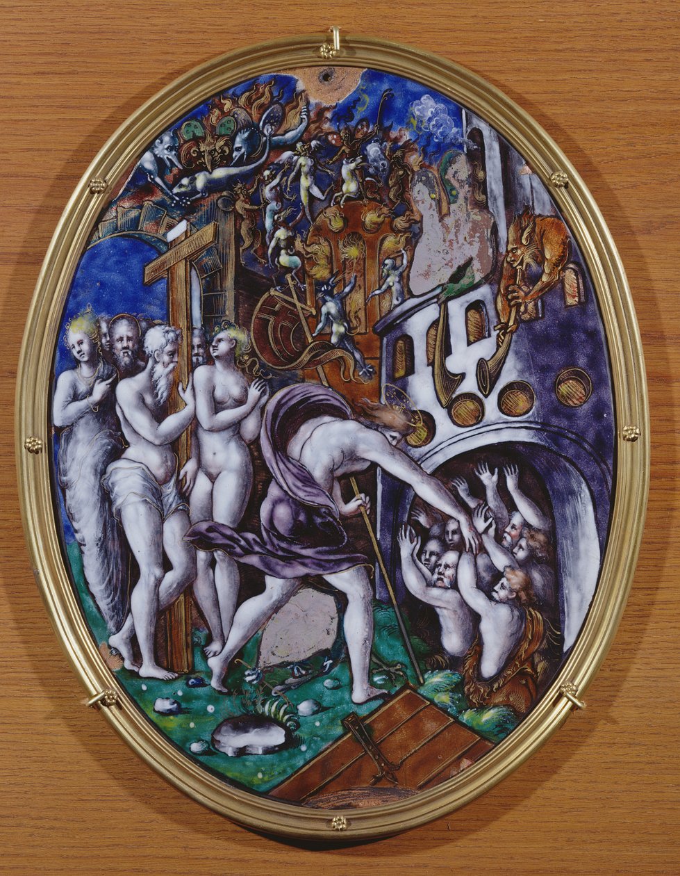 Christi Abstieg in die Vorhölle, 1557 von Leonard Limosin