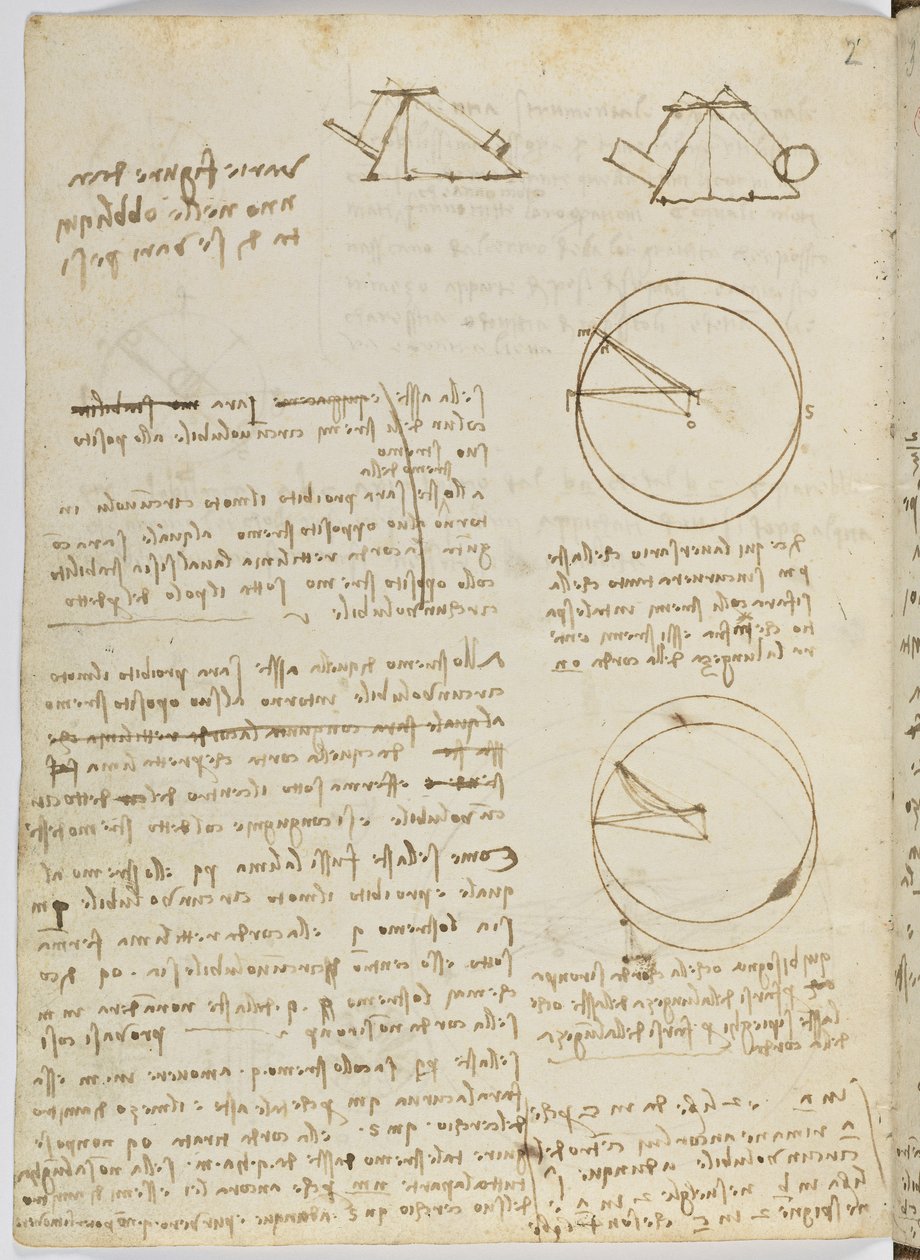 Flug der Vögel, c. 1505-06, Manuskript, Blatt 3 von Leonardo da Vinci