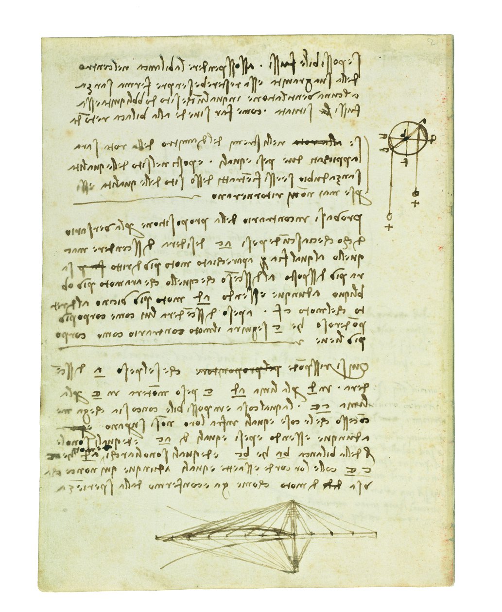 Codex über den Vogelflug, Folio 2 verso von Leonardo da Vinci