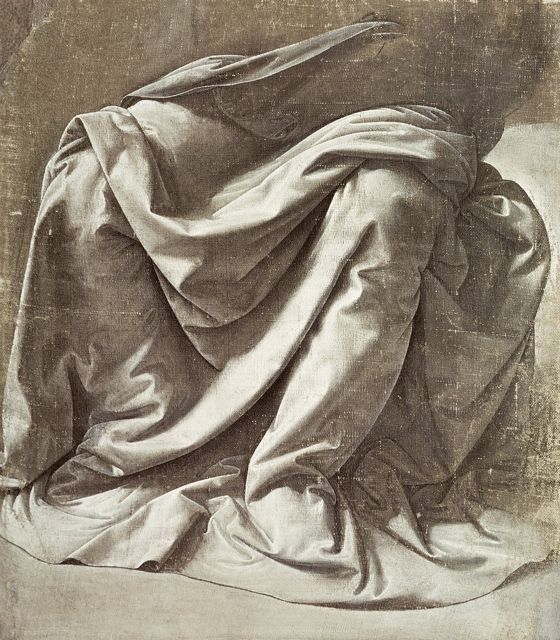 Draperiestudie für eine sitzende Figur, ca. 1475-80 von Leonardo da Vinci