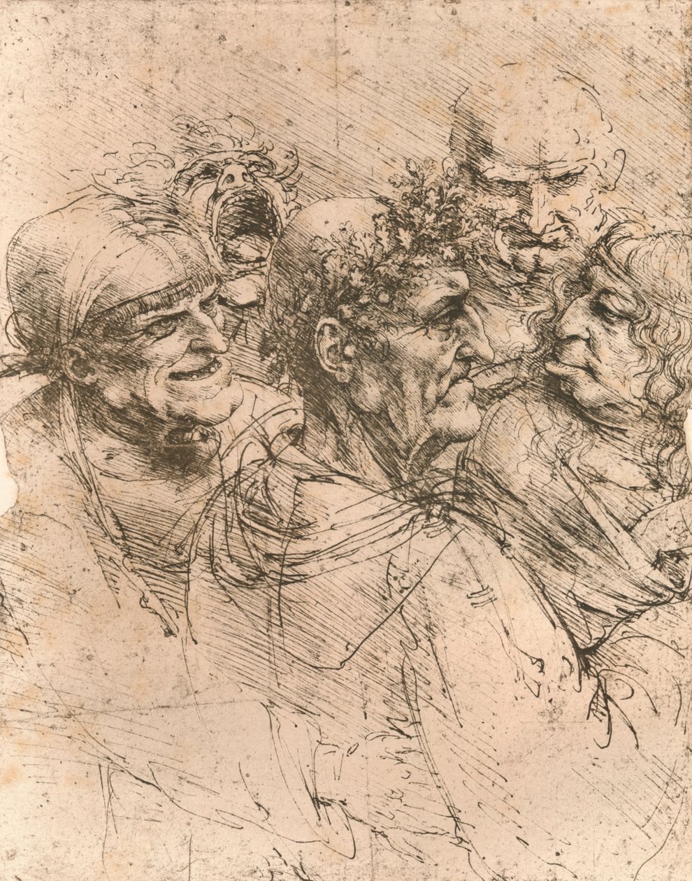 Zeichnung von Karikaturen, ca. 1472-ca. 1519, 1883 von Leonardo da Vinci