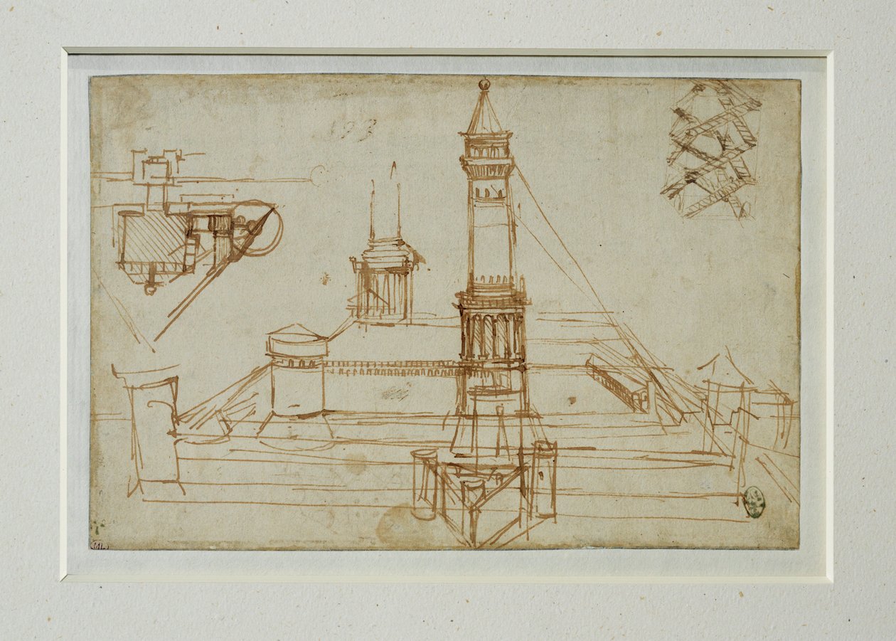 Architekturstudie von Leonardo da Vinci