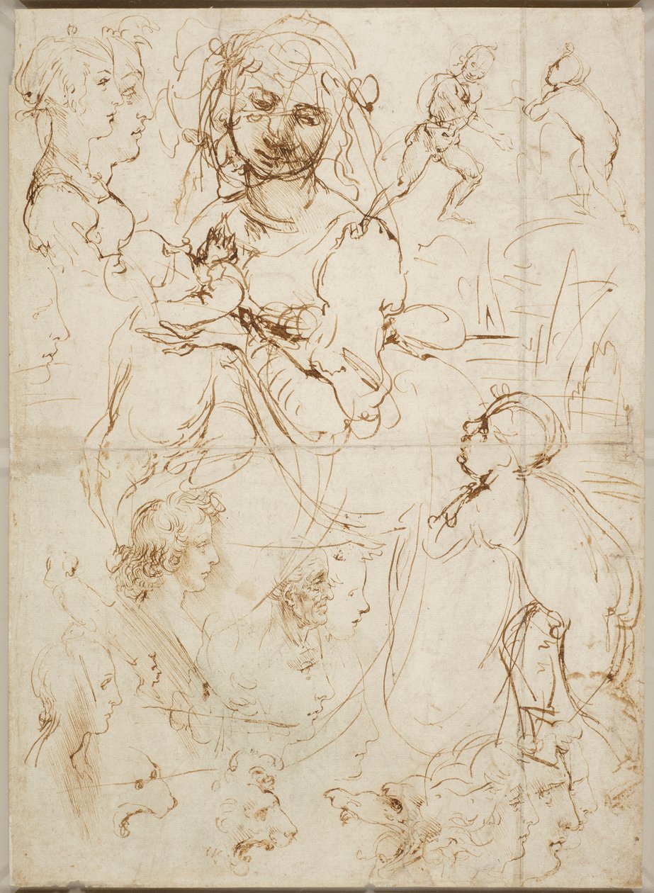 Köpfe und Figuren, ca. 1478 von Leonardo da Vinci