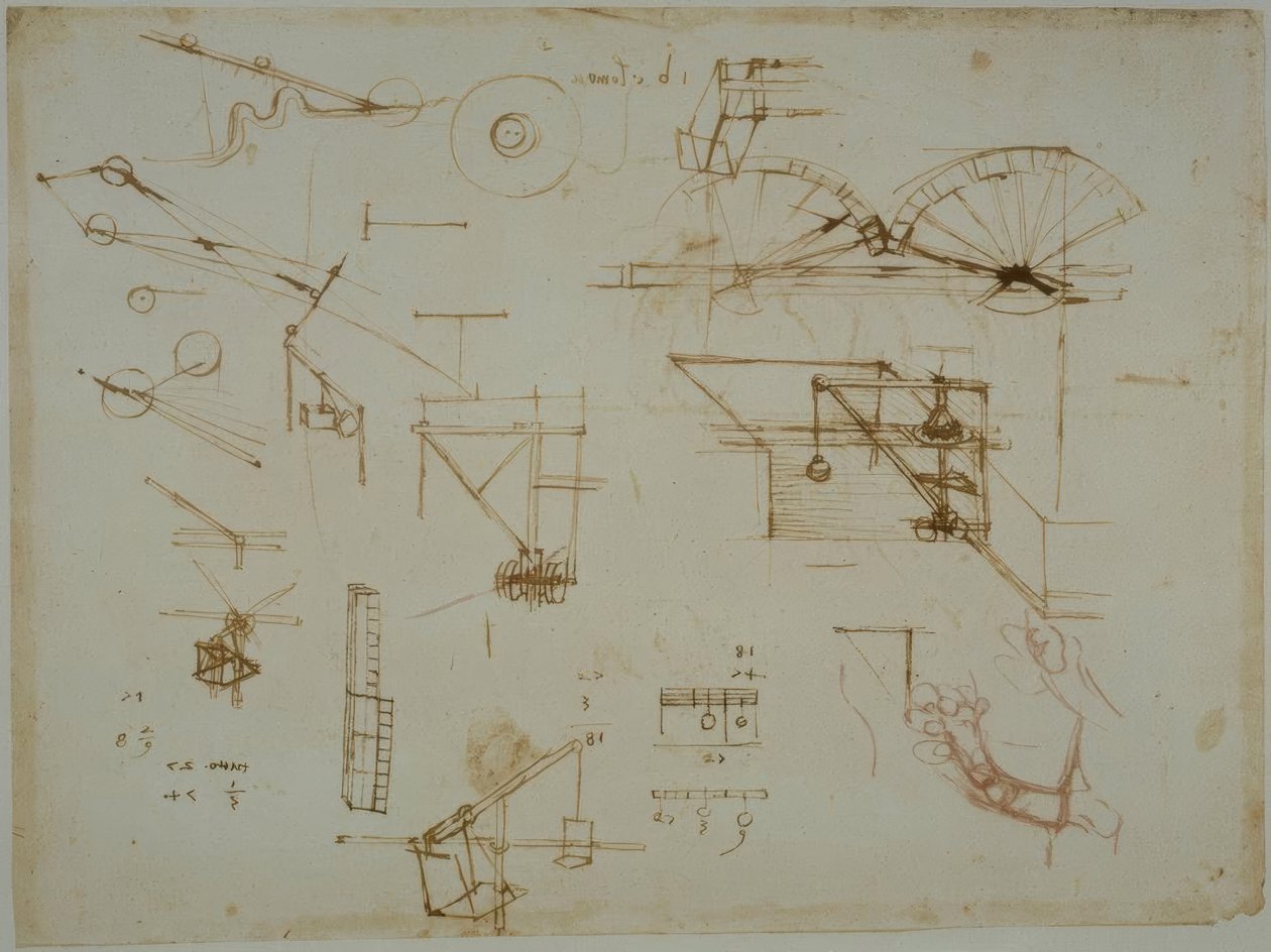 Mechanische Studien von Leonardo da Vinci