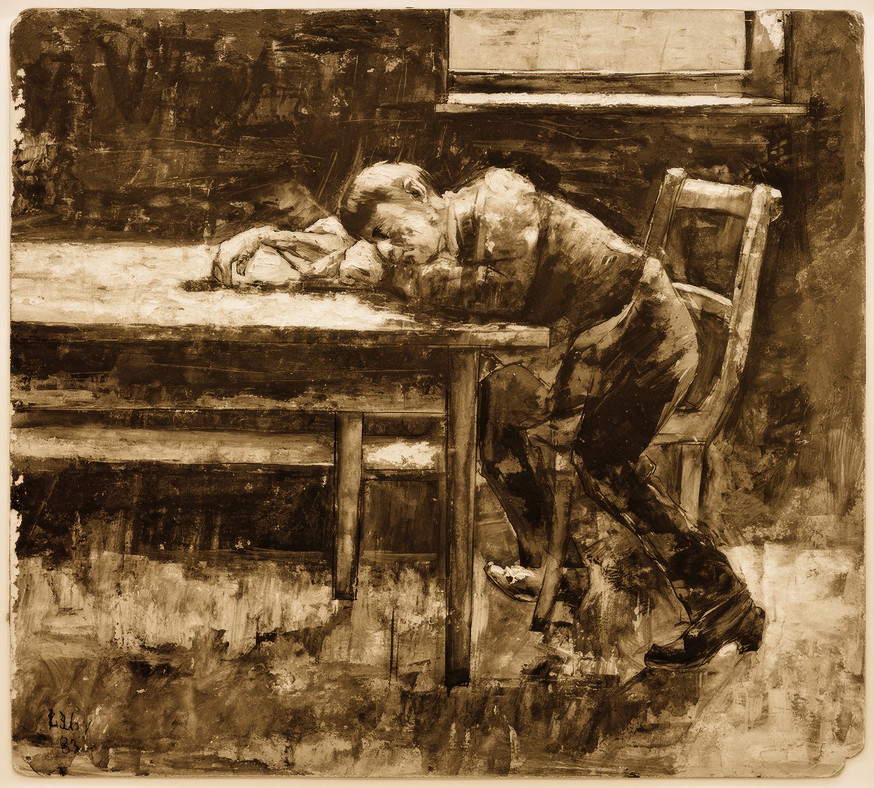 Schlafender Arbeiter von Lesser Ury