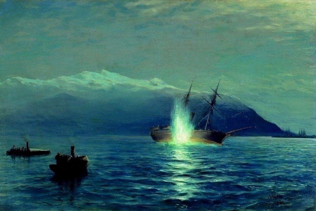 Das Sinken des türkischen Dampfers von Lev Feliksovich Lagorio