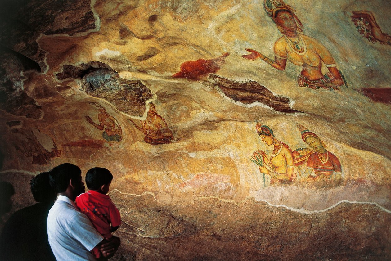 Sri Lanka, Sigiriya, Fresken, die junge Frauen darstellen von Unbekannt Unbekannt