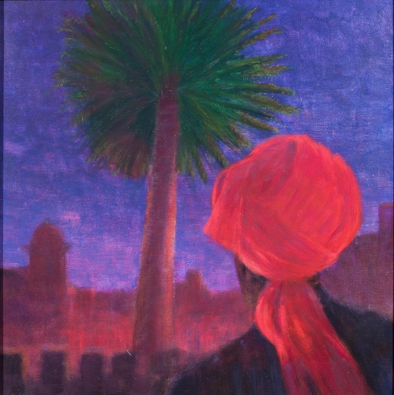 Roter Turban, Dämmerung, Jodhpur, 2012 von Lincoln Seligman