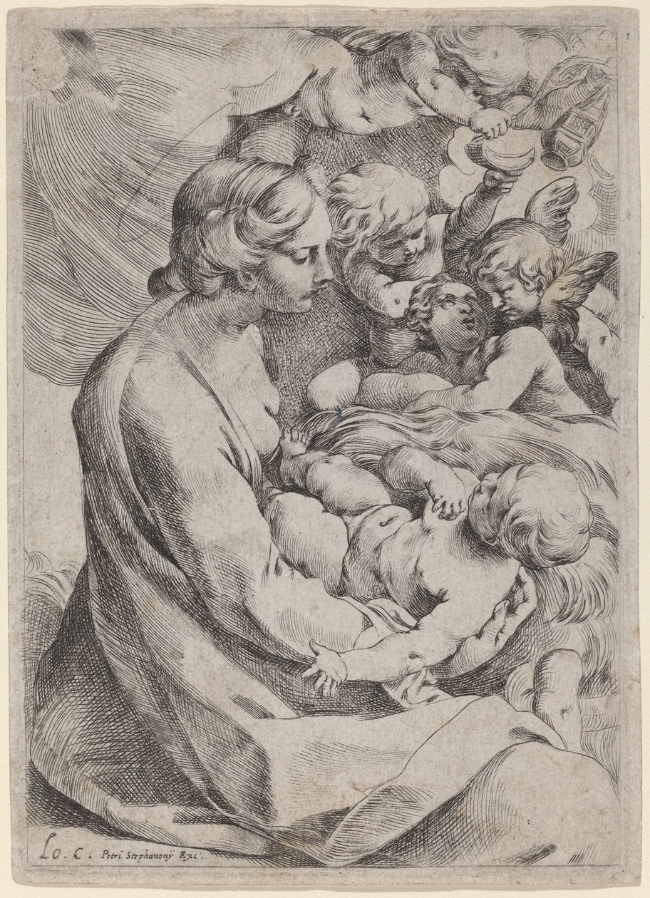 Madonna mit Kind und Engeln von Lodovico Carracci