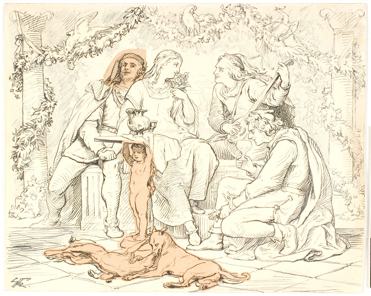 Der Liebeshof in Narbonne von Lorenz Frølich
