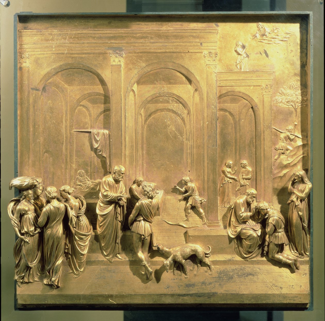 Die Geschichte von Jakob und Esau, Originaltafel von den Osttüren des Baptisteriums, 1425-52 (nach der Restaurierung) von Lorenzo Ghiberti