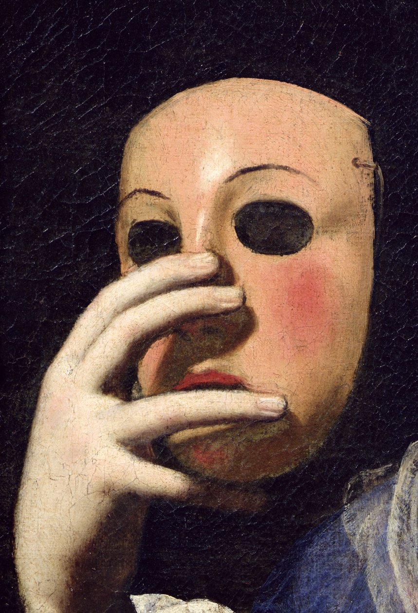 Frau mit Maske (Detail) von Lorenzo Lippi