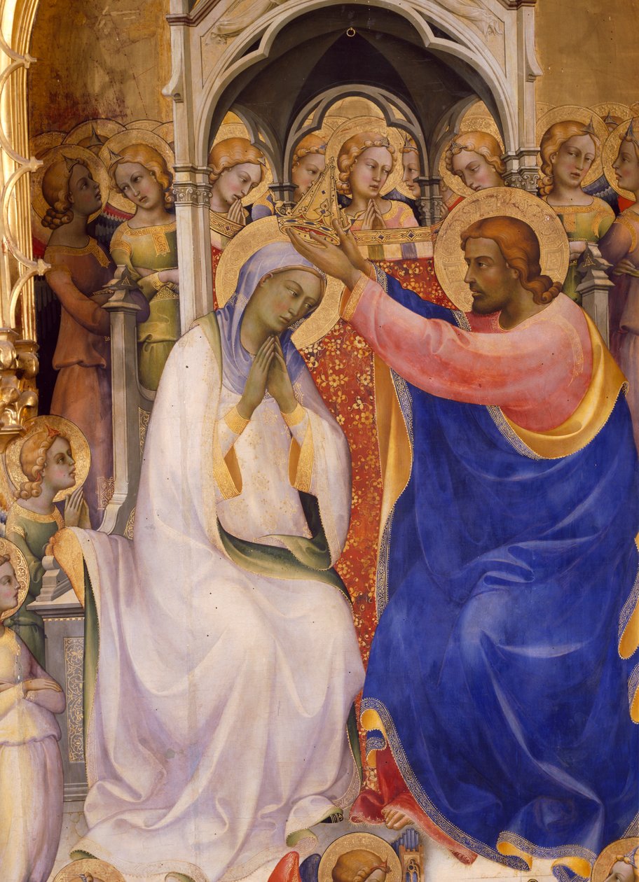 Die Krönung der Jungfrau, Detail (Christus krönt die Jungfrau), 1414 von Lorenzo Monaco