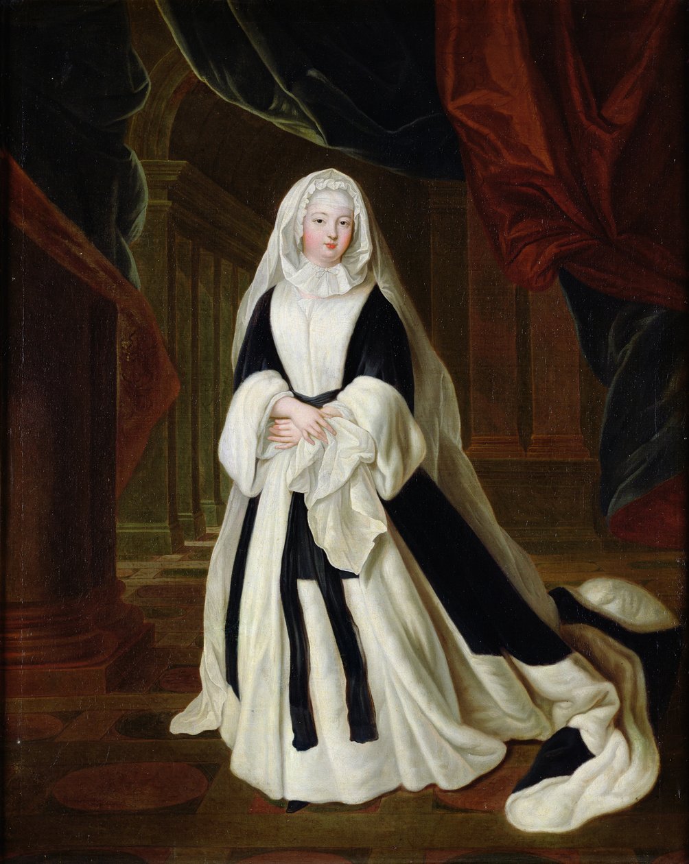 Porträt von Louis-Francoise de Bourbon, Mademoiselle de Nantes in Trauerkleidung, nach 1710 von Louis de Silvestre