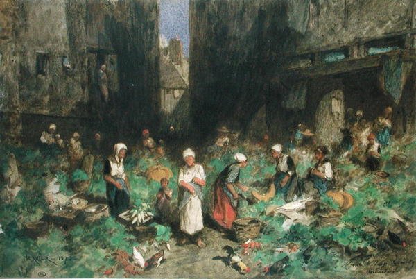 Der Gemüsemarkt, 1872 von Louis Adolphe Hervier
