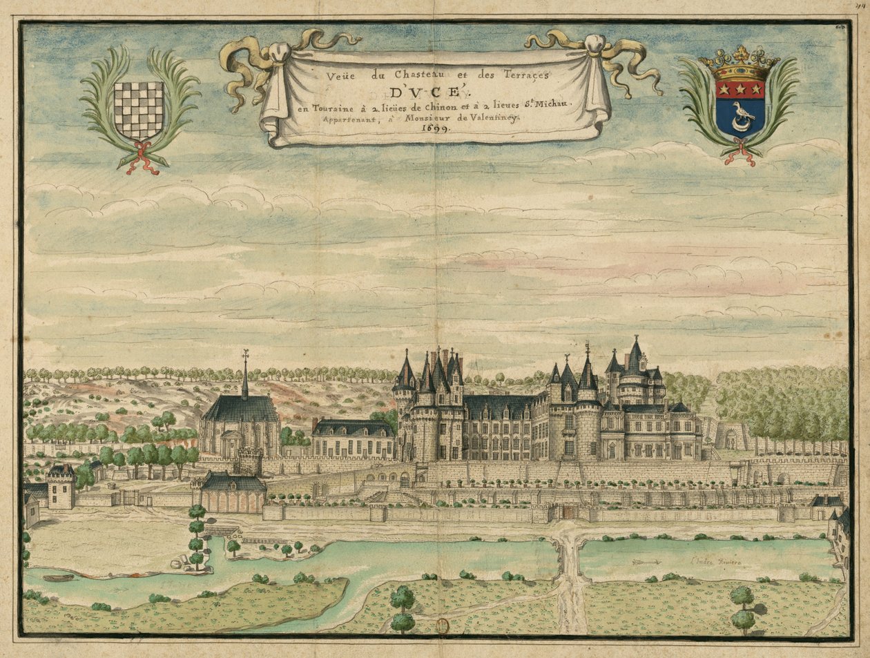Farbiges Zeichnung des Château d