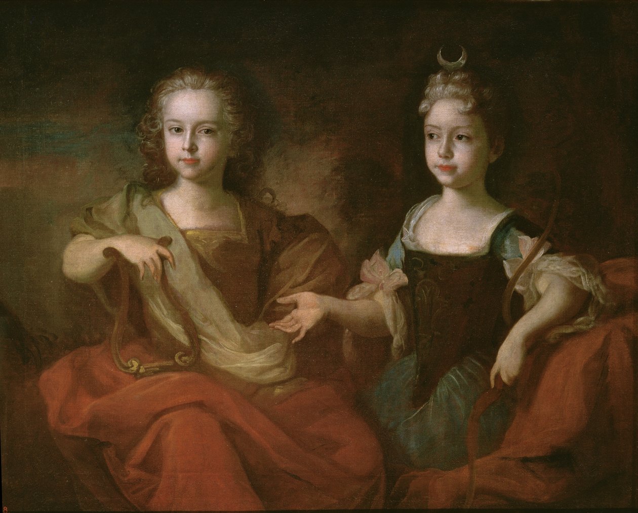 Zarewitsch Peter Alexejewitsch und Zarewna Nathalie Alexejewna als Apollo und Diana, ca. 1722 von Louis Caravaque