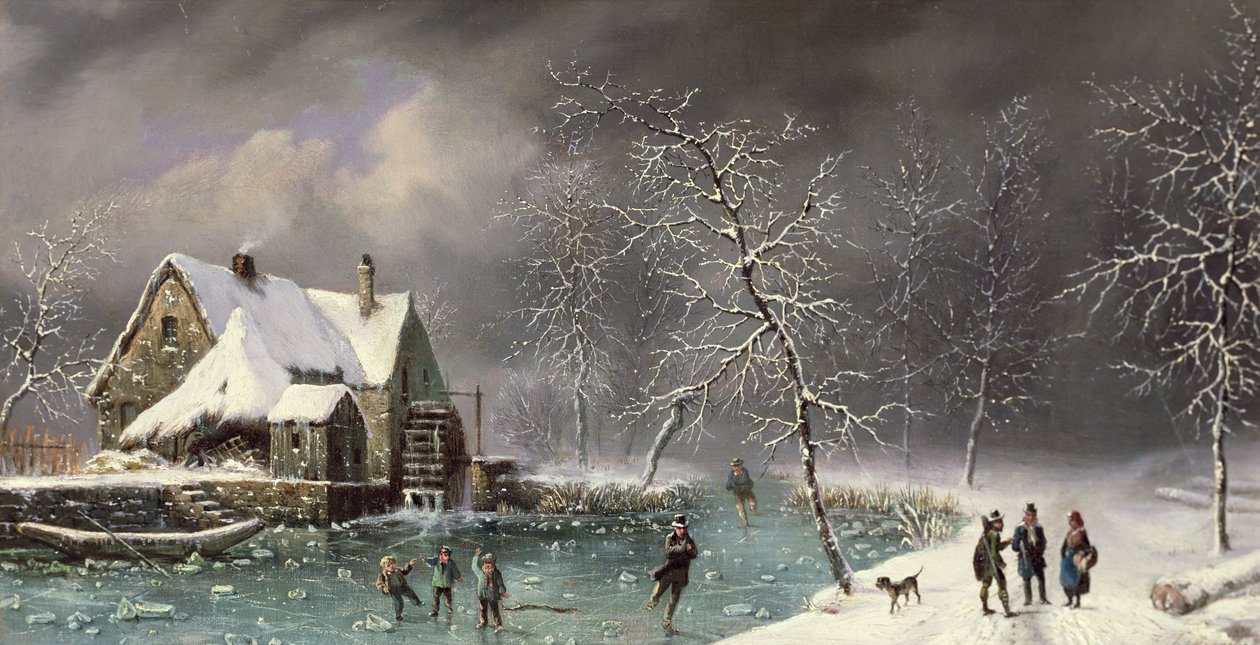 Winterszene von Louis Claude Mallebranche
