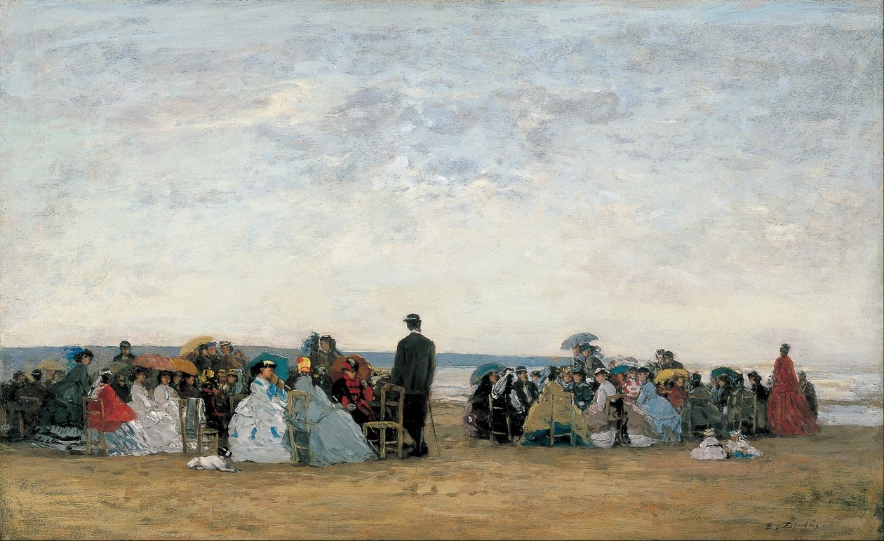 Der Strand bei Trouville von Eugene Louis Boudin