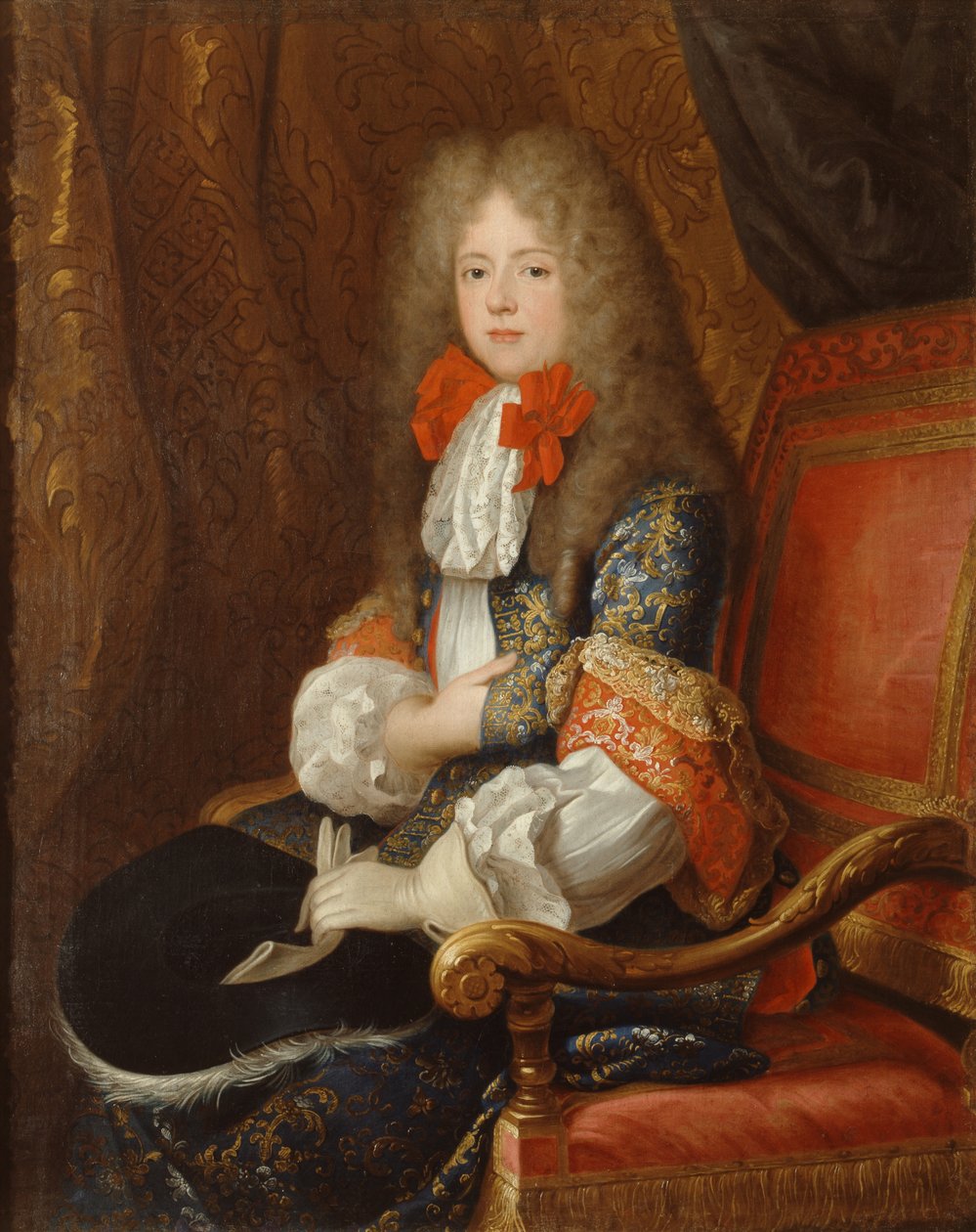 Porträt von Liselotte von der Pfalz, Herzogin von Orléans im Jagdkostüm (1652-1722) von Louis Ferdinand Elle the Younger