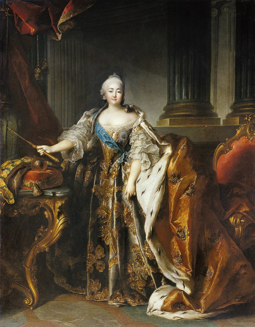 Porträt der Kaiserin Elisabeth, 1758 von Louis Tocqué