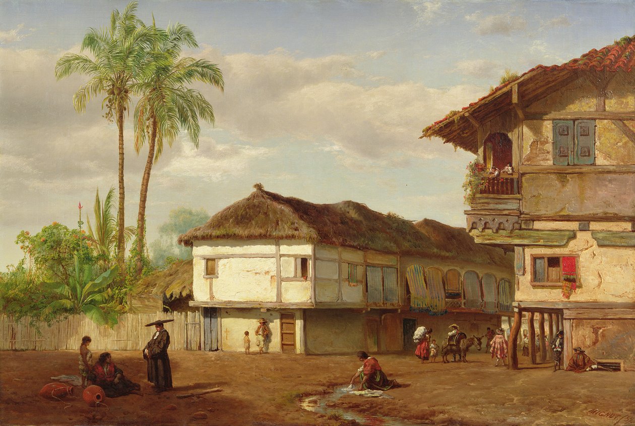 Straßenansicht von Guayaquil, Ecuador, 1859 von Louis Rémy Mignot