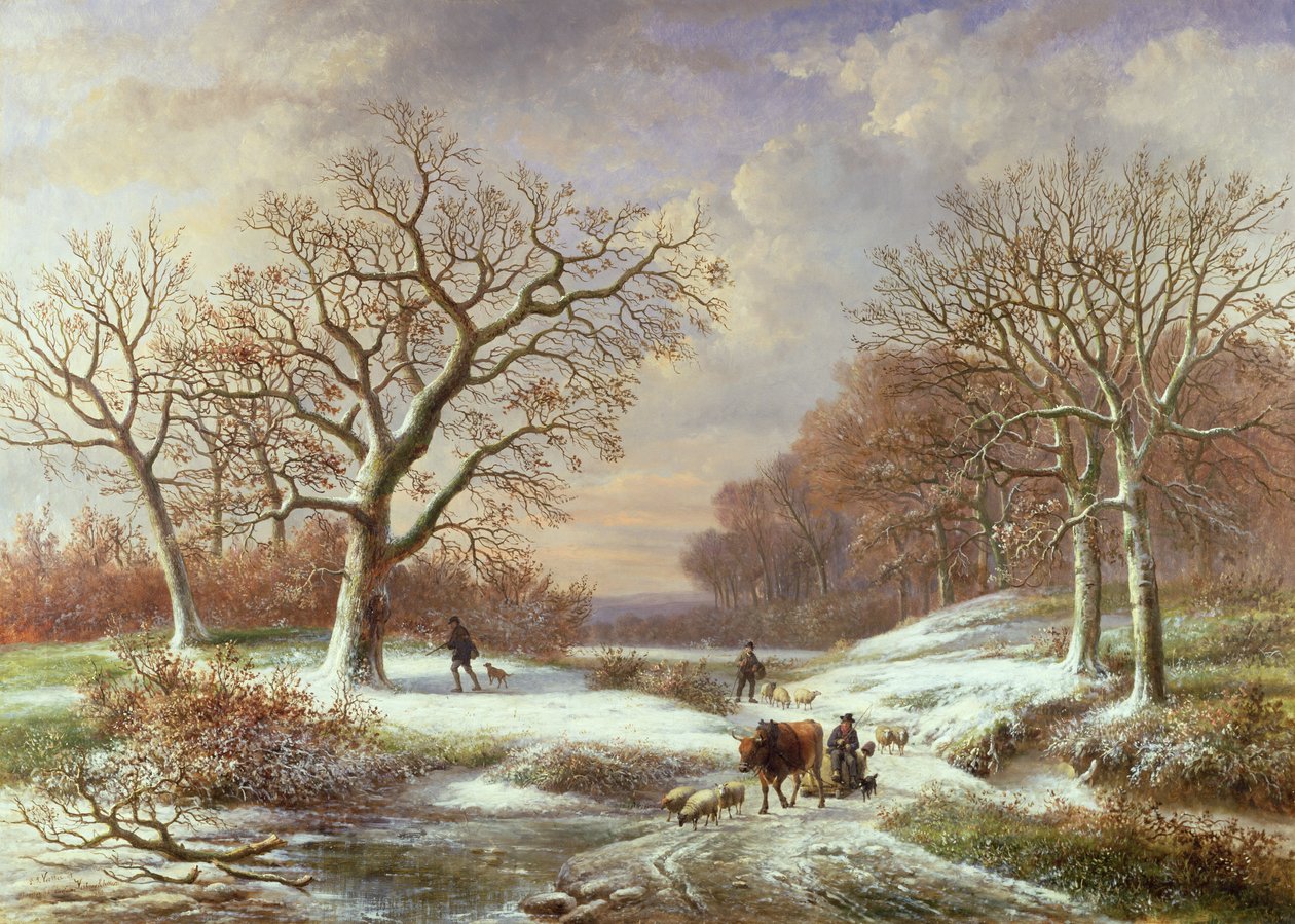 Winterlandschaft, 19. Jahrhundert von Louis Verboeckhoven